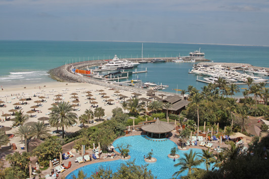 Dubai luxury hotels: View from Jumeirah Beach Hotel.