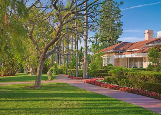 The luxurious bungalows at the BHH are surrounded by tropical landscaping.