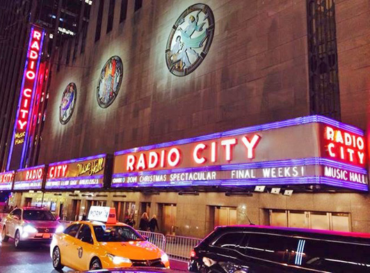 Radio City Music Hall in Rockefeller Center.