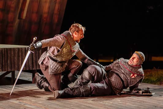 Jim Butz* and Michael James Reed* in Henry IV. Photo by J. David Levy * Denotes member, Actors' Equity Association.