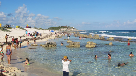 Chen Rio Beach on Cozumel's "wild" east coast. 