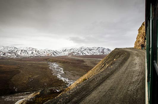 Polychrome overlook, Sept 4, 2015: There are some places on the Denali Park Road where you really don't want to look down!