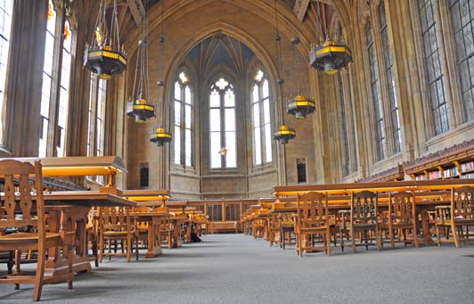 This is the Reading Room in the Suzzallo Library at the University of Washington.