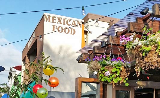 El Charro serves Mexican fast food a couple of blocks from La Jolla Shores Beach. 