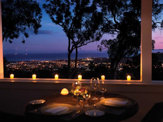 The most beautiful Santa Barbara hotel is also the best place to linger over a meal and a glass of wine.