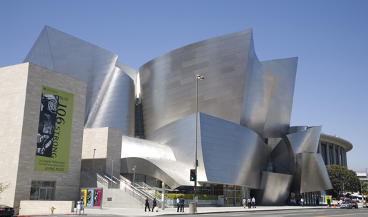 The Walt Disney Concert Hall, in downtown Los Angeles, was designed by Frank Gehry.