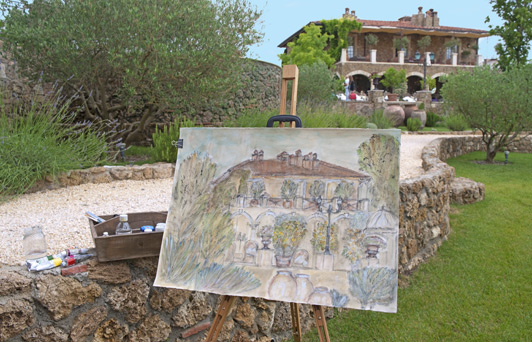 Art lessons are an option at this charming historic hotel in Tuscany.